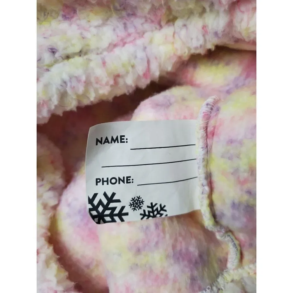 Justice Cotton Candy Pastel Multicolor Hooded Half Zip Sherpa Pullover in Blush